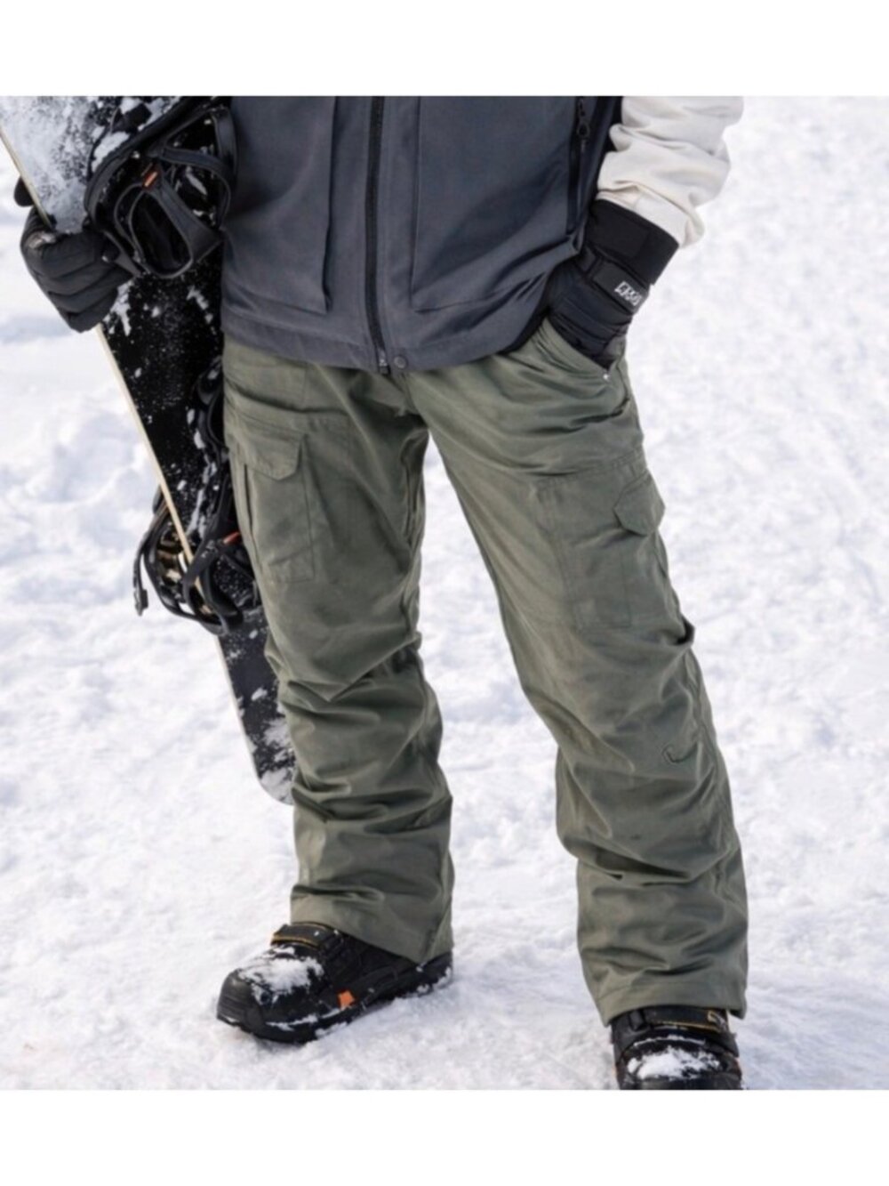 Bonfire Snowboarding USA Mens Snow Pants Grey Cargo Ski Winter Large L.    G